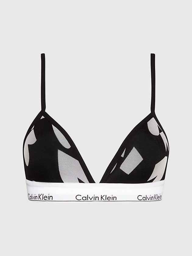 Calvin Klein USA Triangle - Modern V-Day Womens Bra Black 4831705-AS